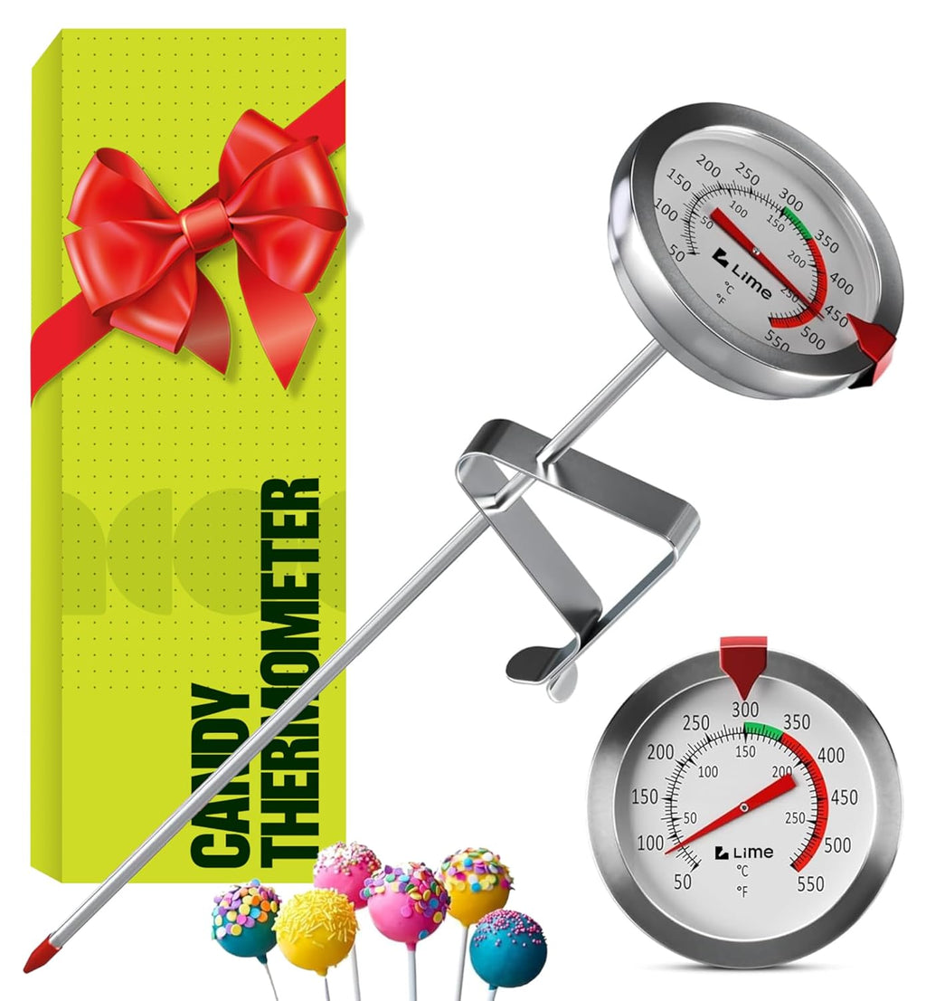 Candy Thermometer with Pot Clip - Deep Fry Oil Thermometer for Frying and Candle Making