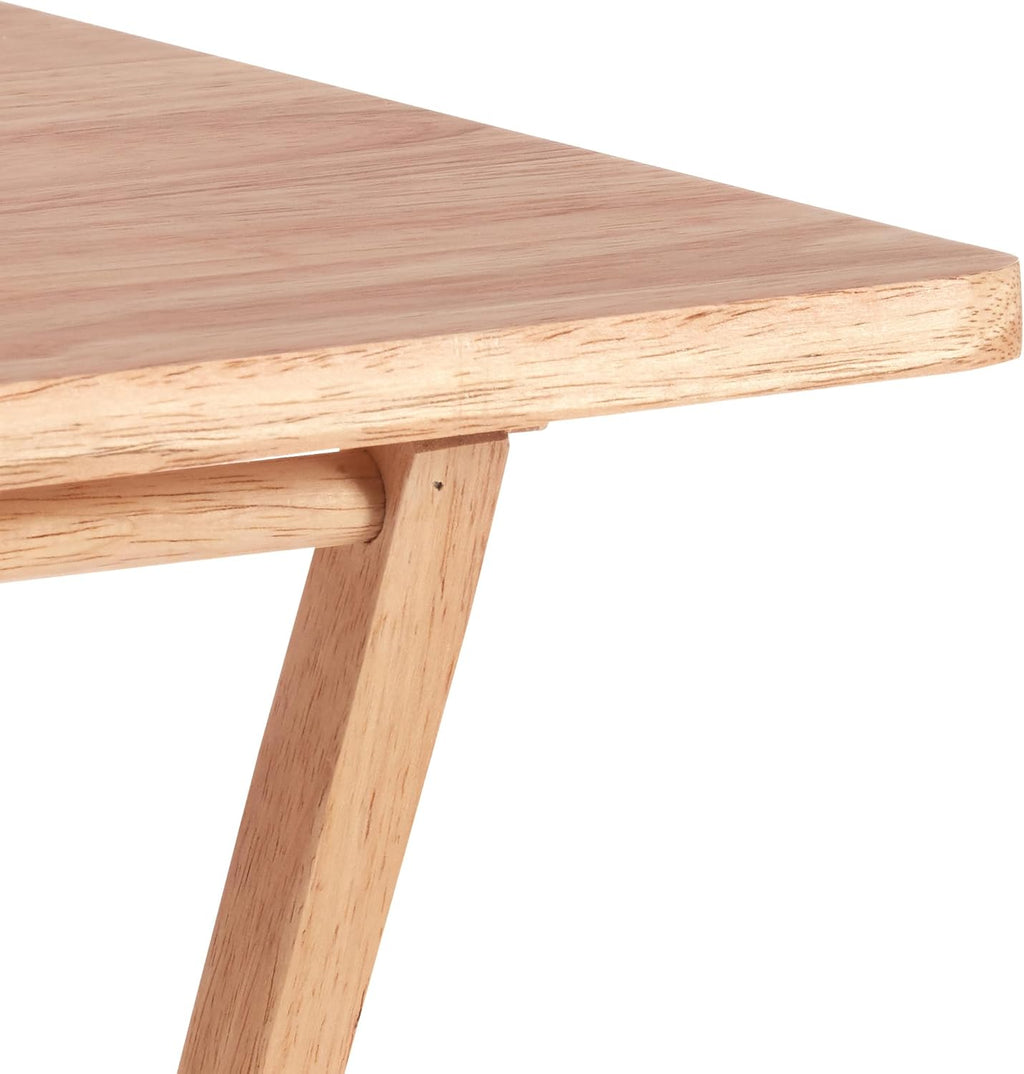 Foldable TV Dinner Tray Table with Storage Rack, 14.6 L x 19 W x 26 H inch, Natutral, 4-Pack