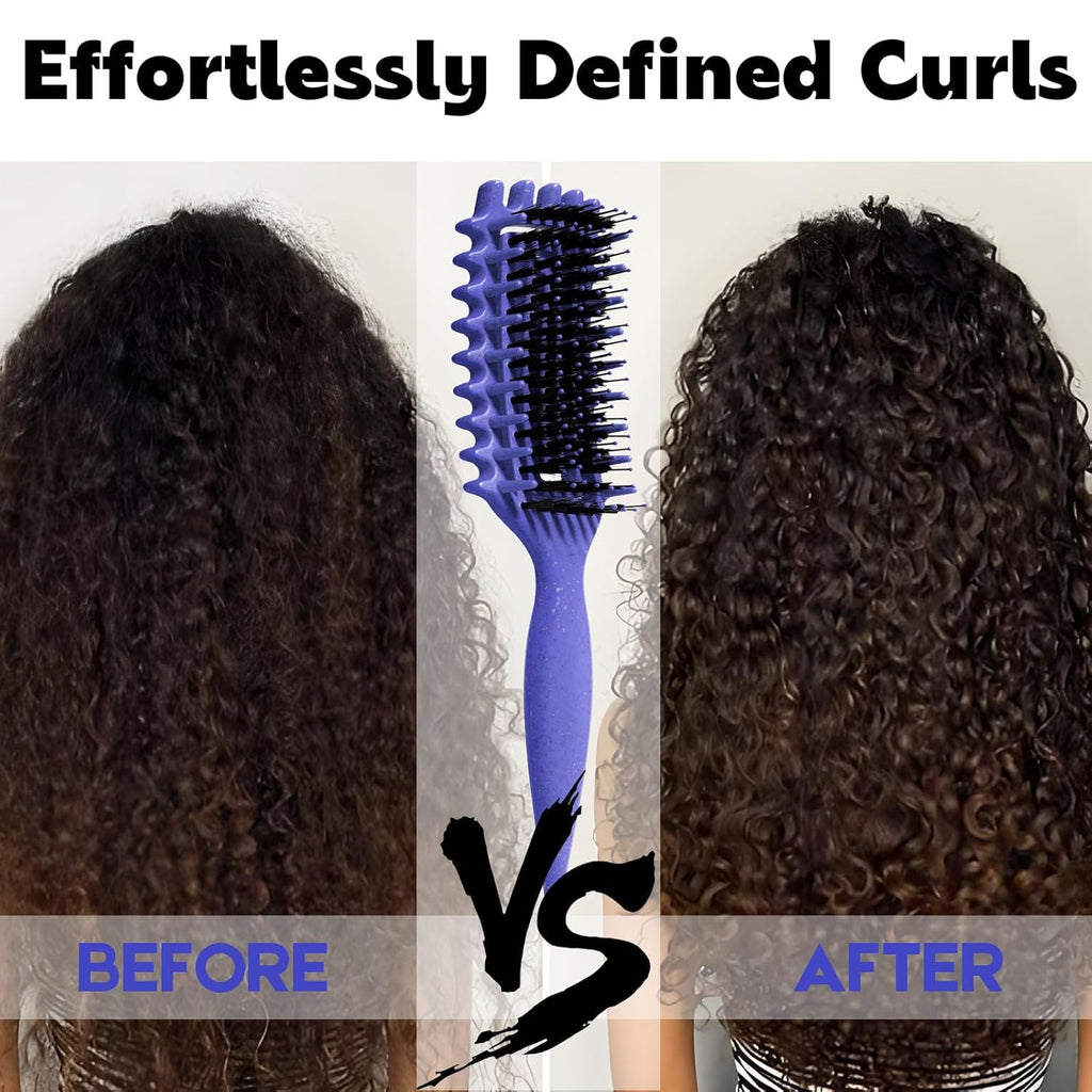 Curly Hair Brush Candybrush Curl Defining Brush for Detangling Shaping and Defining Curls for Women, Men, Wet & Dry Hair (Purple)