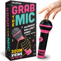 Lucky Egg Official Grab The Mic – Family Karaoke Board Game w/Foam Mic, 8+ Ages, 2-10 Players - Games for Bad Singers w/ 240 Lyrics (120 Cards) (First Edition)