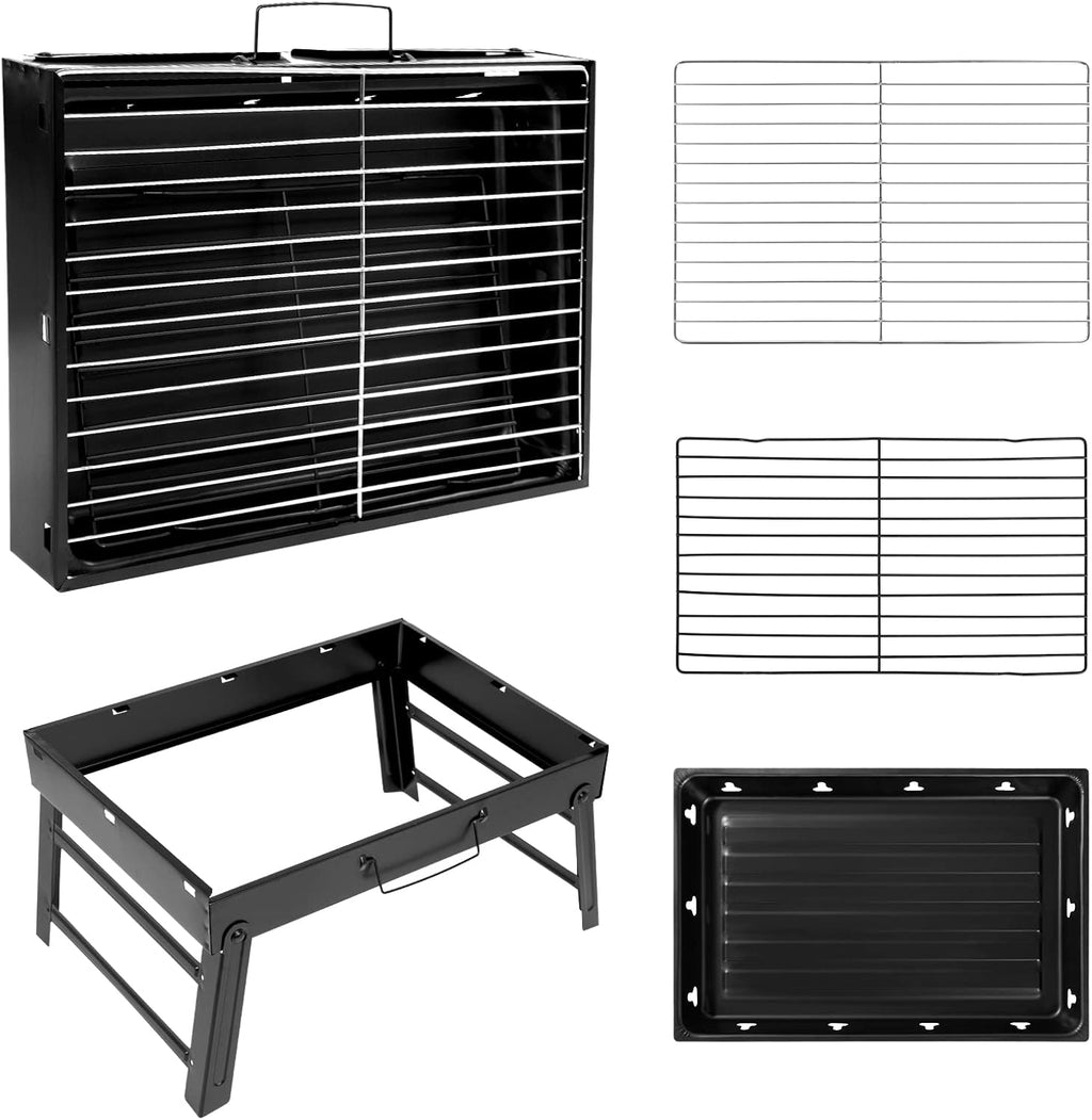Barbecue Grill, Charcoal Grill Folding Portable Lightweight Barbecue Grill Tools for Outdoor Grilling Cooking Camping Hiking Picnics Tailgating Backpacking Party (Medium)