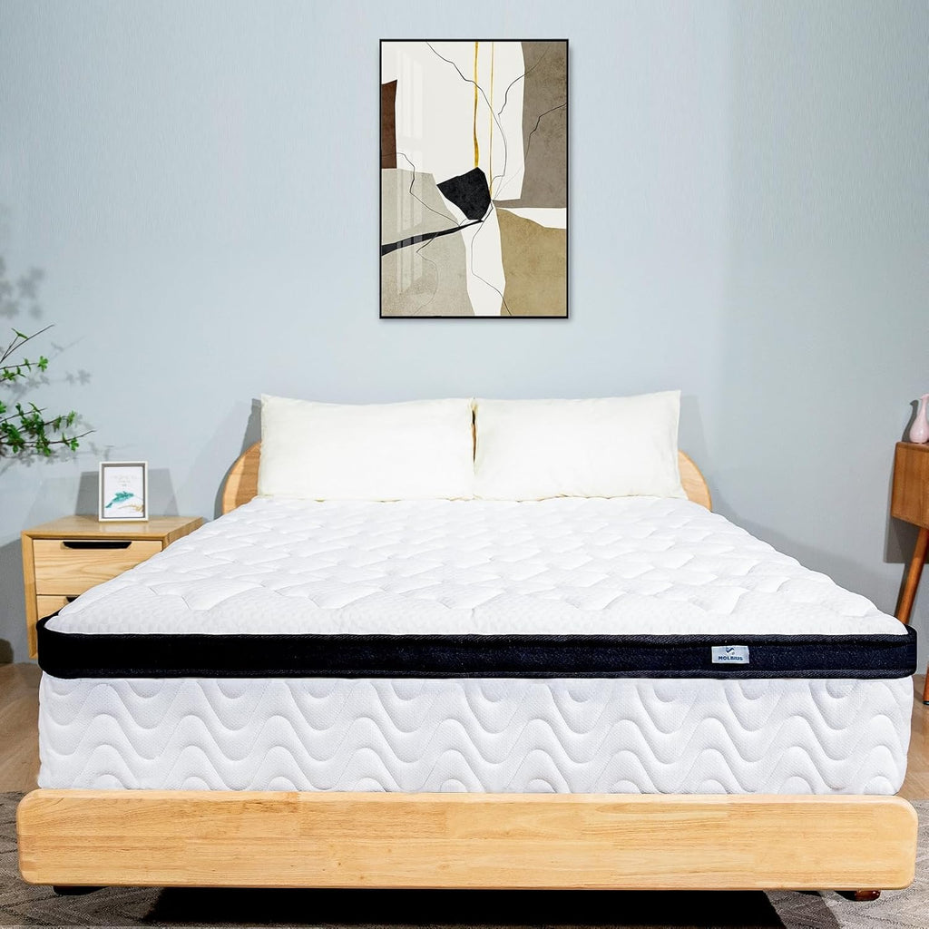 Queen Mattress 12 Inch | Hybrid Mattresses Queen Size in a Box | Medium Firm Memory Foam and Individual Pocket Springs | Fiberglass Free Bed Mattres | Breathable | CertiPUR-US