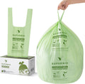 SUPERBIO 13 Gallon Compostable Kitchen Waste Bags with Handles, Food Scrap Bags Certified by BPI, OK compost INDUSTRIAL, 30 Count, 49.2L