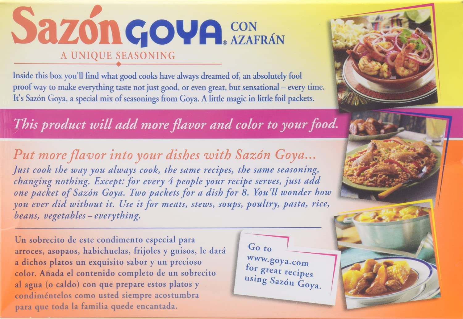 Goya Sazón Seasoning With Azafran 3.52 Ounce (Pack of 3)