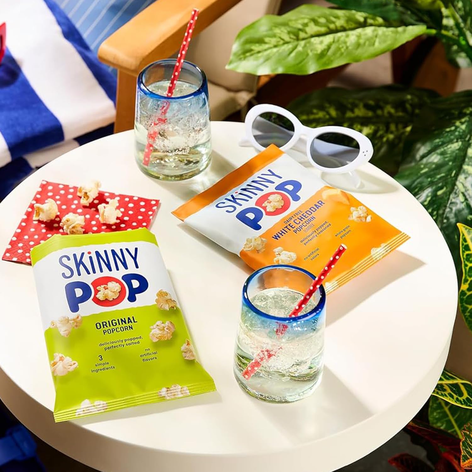 SkinnyPop Popcorn, Original and Dairy Free White Cheddar, Gluten Free, Non-GMO, 0.5oz Individual Size Snack Bags (18 Count)