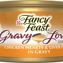 Purina Fancy Feast Gravy Lovers Chicken Hearts and Liver Feast Grilled Gourmet Cat Food in Wet Cat Food Gravy - (Pack of 24) 3 oz. Cans