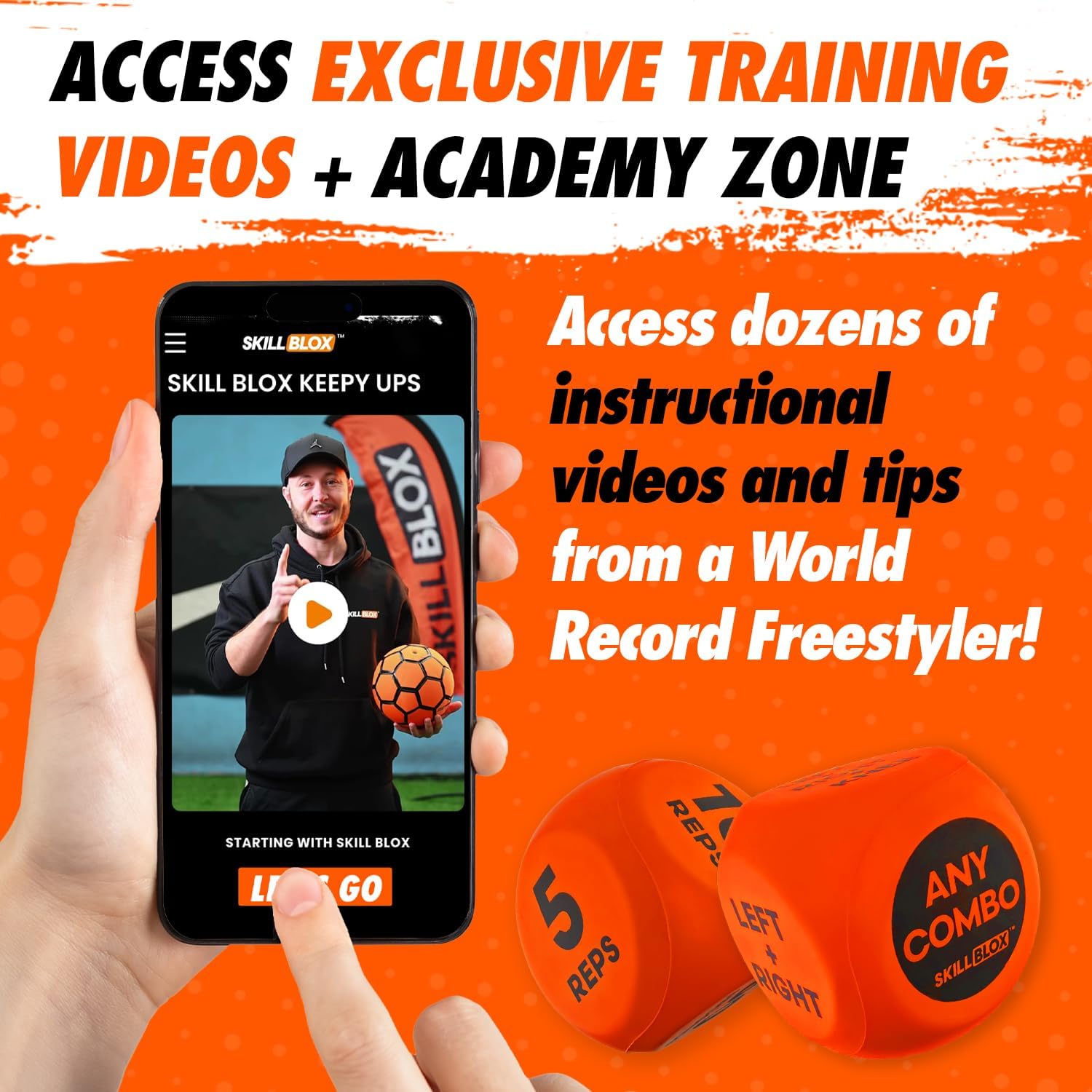 Soccer Kick Up Training Dice (2 pcs) - Soccer Gifts for Boys 8-12 Juggling Skills Game - Training Equipment Accessories (Kick UP DICE)