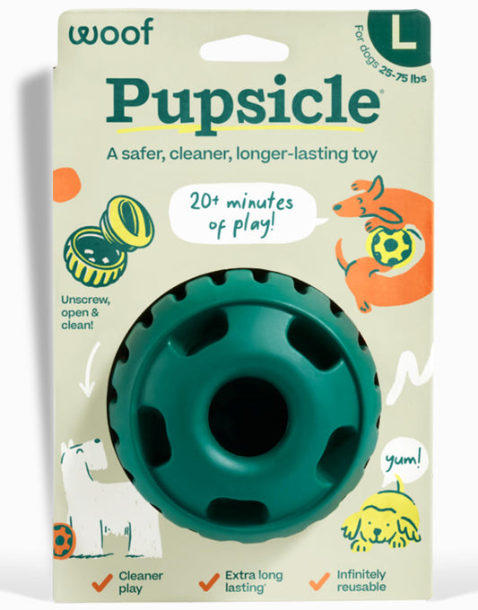 WOOF Pupsicle - Long-Lasting Interactive Dog Ball Toy to Keep Your Pup Busy and Distracted - Safe for Dogs - Low-Mess Design - Dog Toys for Medium and Large Dogs 25-75 lbs