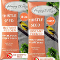 Happy Wings Nyjer/Thistle Seeds Wild Bird Food - (Pack of 2, 13 Ounce x 2) | Prefilled Sock | No Grow Seed | Bird Seeds for Wild Birds