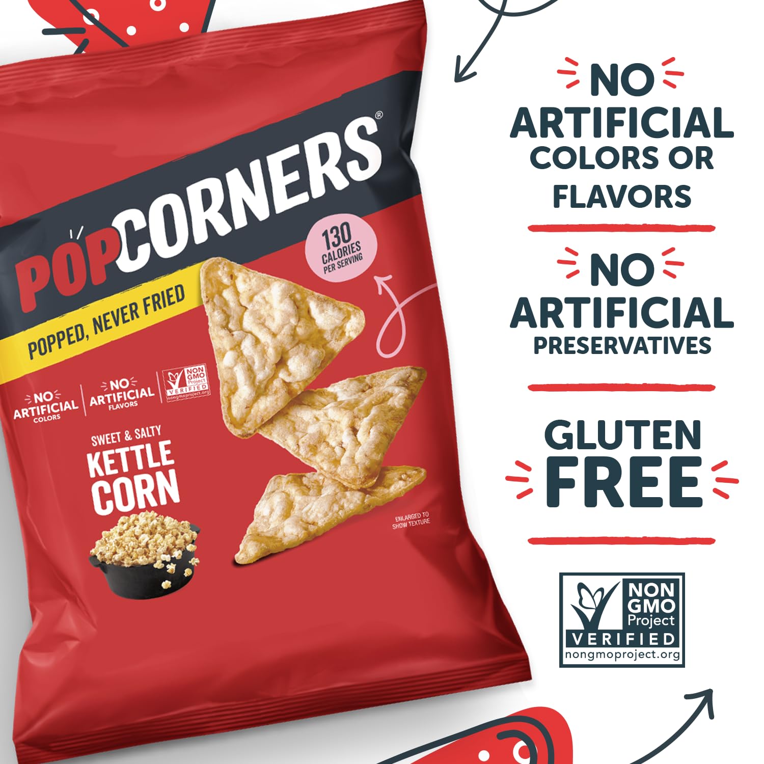 PopCorners Popped Corn Snacks, Kettle Corn, 1 Ounce (Pack of 20) (Packaging May Vary)