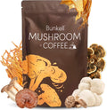Mushroom Coffee, Adaptogenic 6 Mushrooms with Lion's Mane, Reishi, Cordyceps, Shiitake, King Trumpet & Turkey Tail, Instant Coffee Powder for Energy, Digestion & Immune Support, 30 Servings