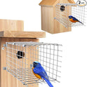 Bluebird House Predator Guards 2 Pcs, Strong Metal Wire Birdhouse Entrance Protector Guard Bird House Protector Guards for Eastern Bluebird Box (Square)