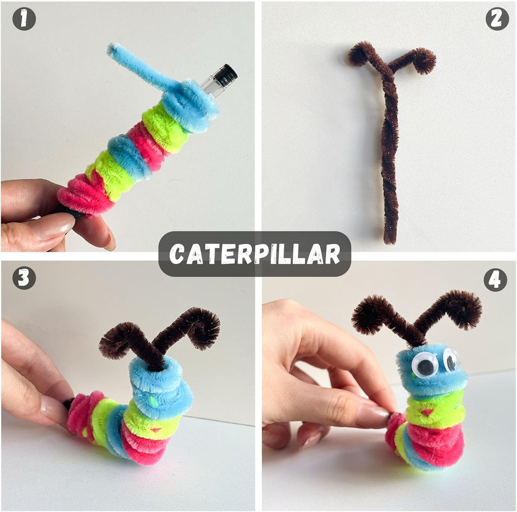 Pipe Cleaners Craft Bulk,Kids Toys & Games Gifts,200pcs Arts Crafts,Chenille Stems Art Supplies for Projects Creative DIY Room Decor,Christmas Decorations,Juegos para Niños Fidget Toys for Ages 5-7