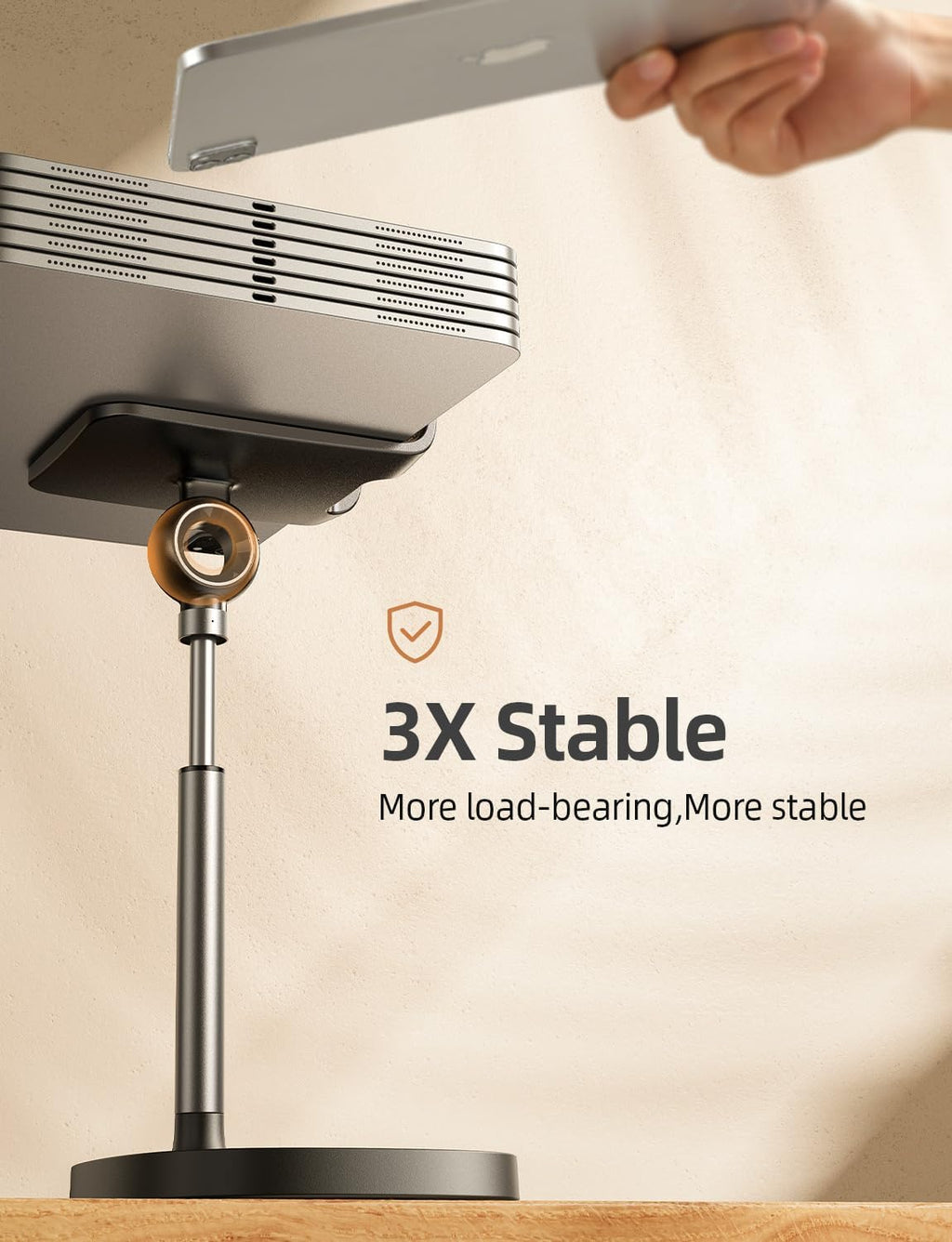 LISEN Cell Phone Stand Adjustable for iPhone Phone Holder for Desk, Office Desk Accessories Computer PC for iPhone Stand Gaming Essentials Fit Otterbox Case Phones Switch Kindle iPad Air Tablet 4-10in