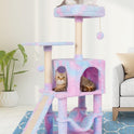 Rainbow Cute Cat Tree for Indoor Cat Tower with Scratching Post Modern Activity House Hammock Hanging Ball Condo with Board