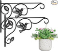 2 Pack Heavy Duty Plant Hooks for Hanging - 12 Inch Metal Wall Hangers Indoor/Outdoor, Sturdy Plant Bracket for Bird Feeders, Planters, Lanterns, Wind Chimes - Patio, Garden, Home Decor (Black)