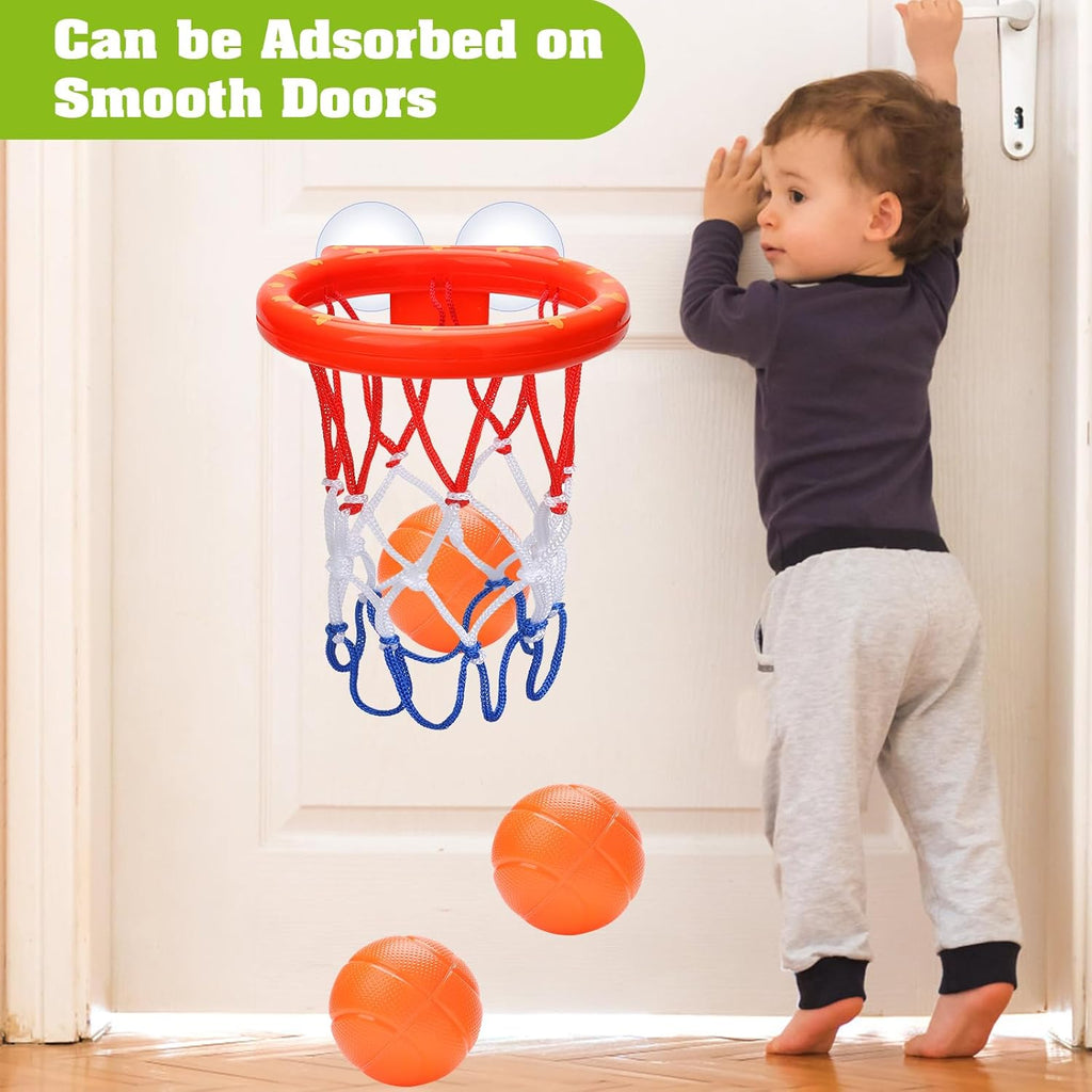 Bath Toys - Bathtub Basketball Hoop for Kids Toddlers - Bath Toys Shower Toys for Kids Ages 4-8,Suction Cup Basketball Hoop & 3 No Hole Balls Set for Boys Girls
