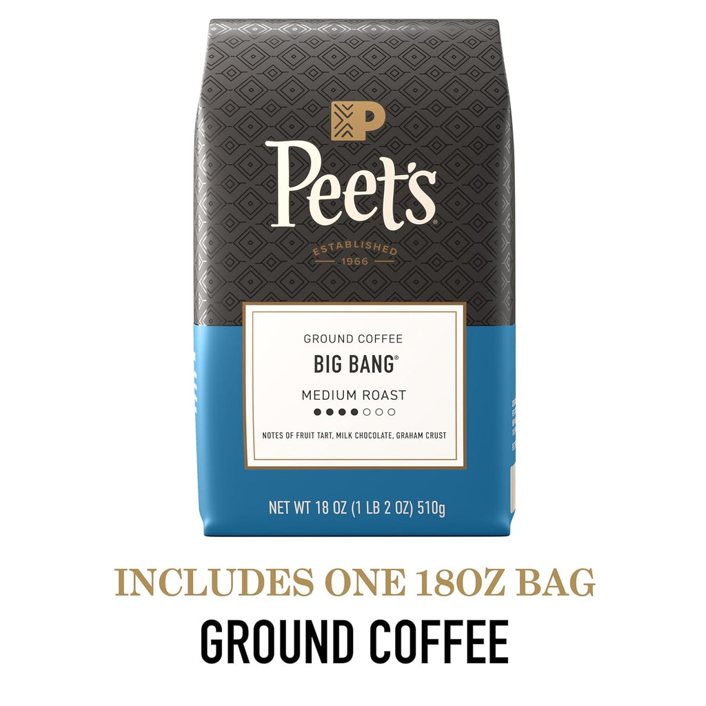 Peet's Coffee, Medium Roast Ground Coffee, 100% Arabica Coffee - Big Bang 18 Ounce Bag