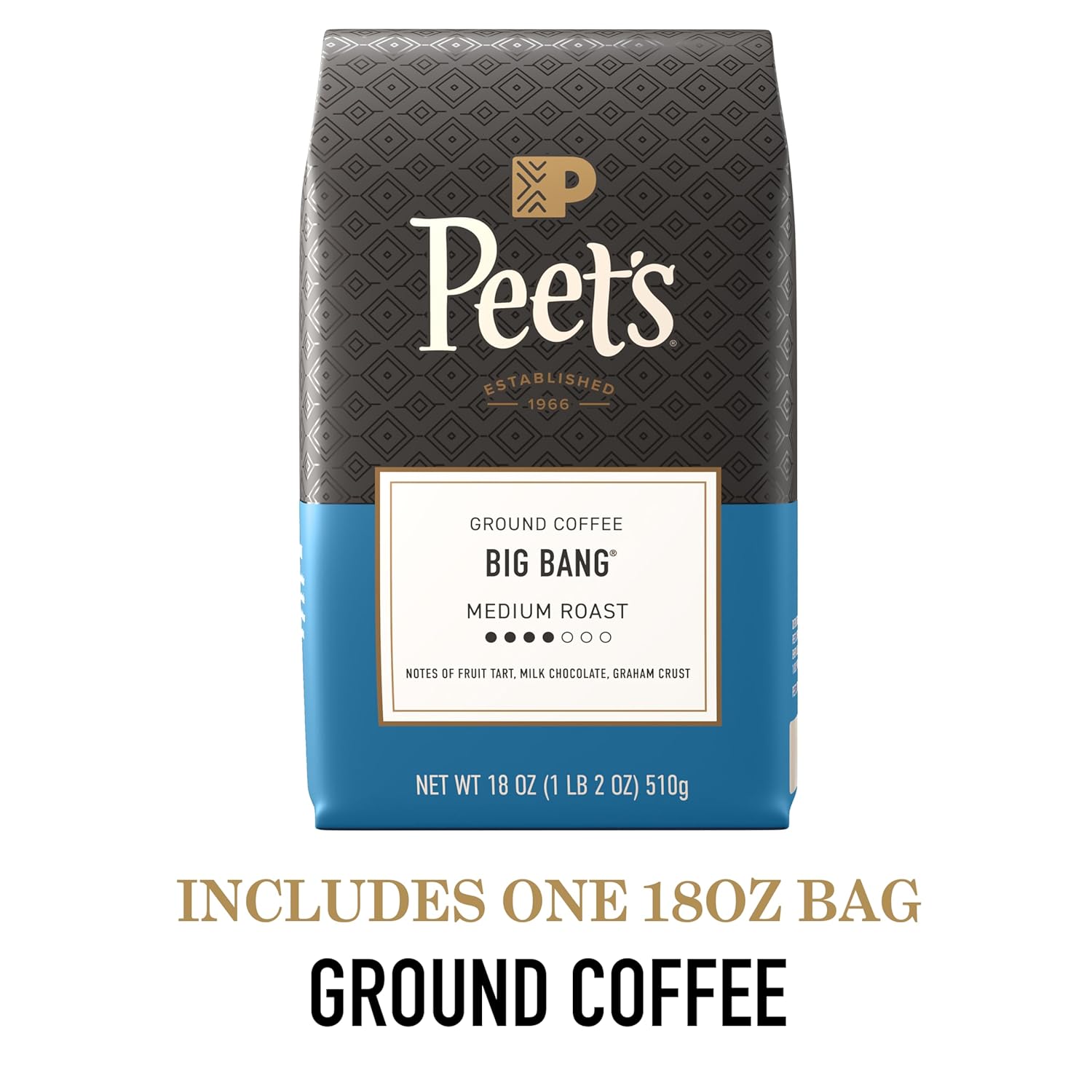 Peet's Coffee, Medium Roast Ground Coffee, 100% Arabica Coffee - Big Bang 18 Ounce Bag