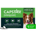 Capstar for Dogs (nitenpyram), Fast-Acting Oral Flea Treatment for Dogs Over 25+ lbs, Vet-Recommended Flea Medication Tablets Start Killing in 30 Minutes, 6 Doses | Ideal for Dogs 25+ lbs; Oral Tablet, No Mess; 6 doses; Fast Flea Knockdown