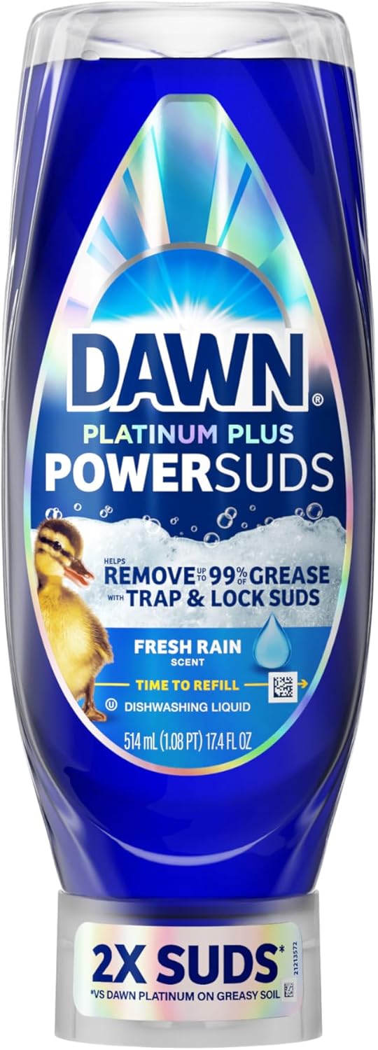 Dawn Platinum Plus PowerSuds Liquid Dish Soap, 17.4 oz. EZ-Squeeze Bottle