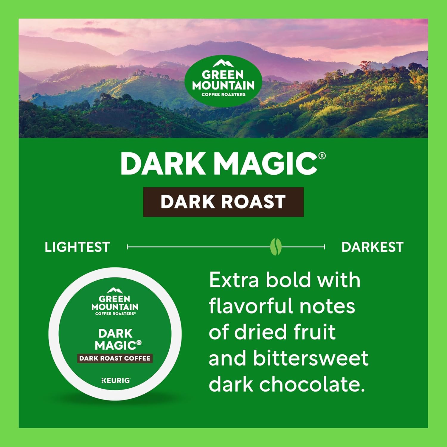 Green Mountain Coffee Roasters Dark Magic Coffee, Keurig Single-Serve K-Cup pods, Dark Roast, 96 Count