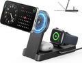 3 in 1 Magnetic Wireless for iPhone Charging Station: Foldable Portable Charger for iPhone 17-12 Pro Max & Apple Watch & AirPods, for Apple Multiple Devices Charger for Home,Office&Travel