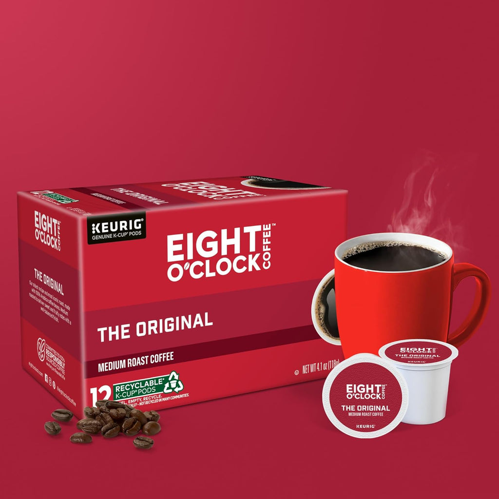 Eight O'Clock Coffee The Original, Single-Serve Keurig K-Cup Pods, Medium Roast Coffee Pods, 72 Count