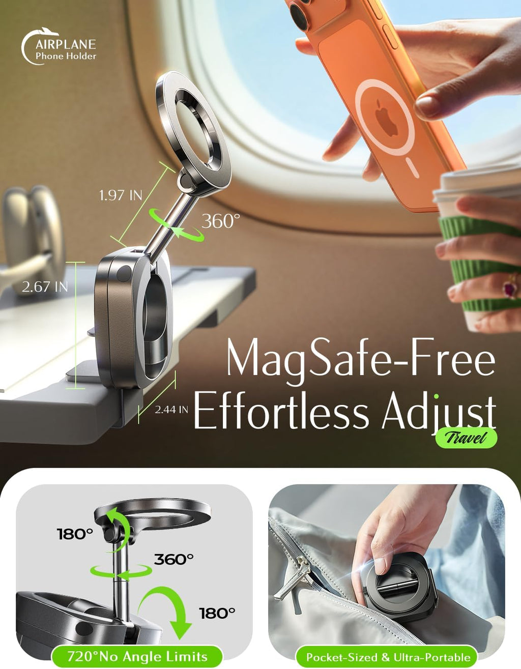 LISEN Travel Gifts Christmas for Gifts Airplane Gadgets Men Mini Travel Essentials Phone Holder Stocking Stuffers for Women MagSafe Accessories Vacation Cruise Essentials 2026 Long Flight Must Have
