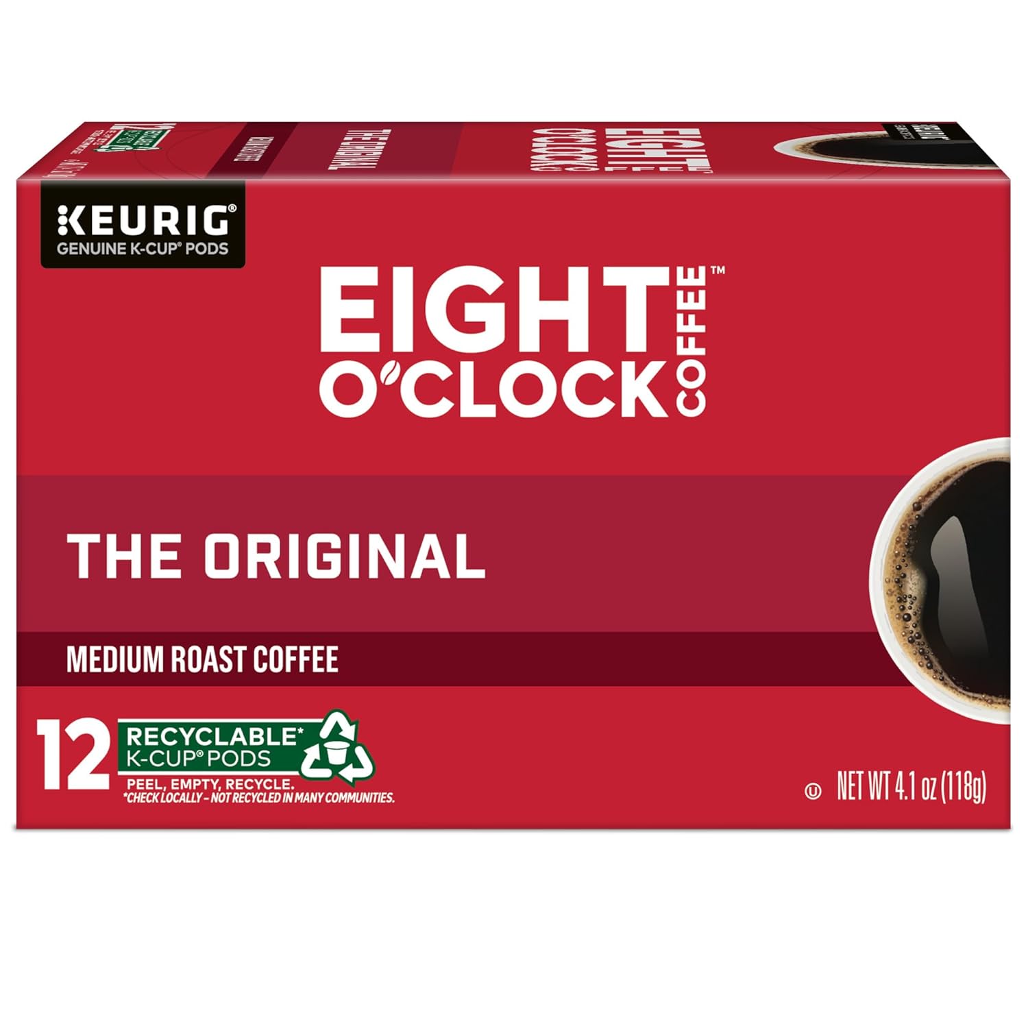 Eight O'Clock Coffee The Original, Single-Serve Keurig K-Cup Pods, Medium Roast Coffee Pods, 72 Count