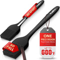 Walfos 600°F Heat Resistant Silicone Basting Brushes BPA Free Pastry Brush, Spread Oil Butter Sauce for BBQ Grill Baking Kitchen Cooking, Dishwasher Safe (2 SIZE)