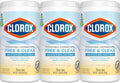 Clorox Free & Clear Cleaning Wipes, Light Lemon Scent, 75 Count, Pack of 3 (Pack May Vary)
