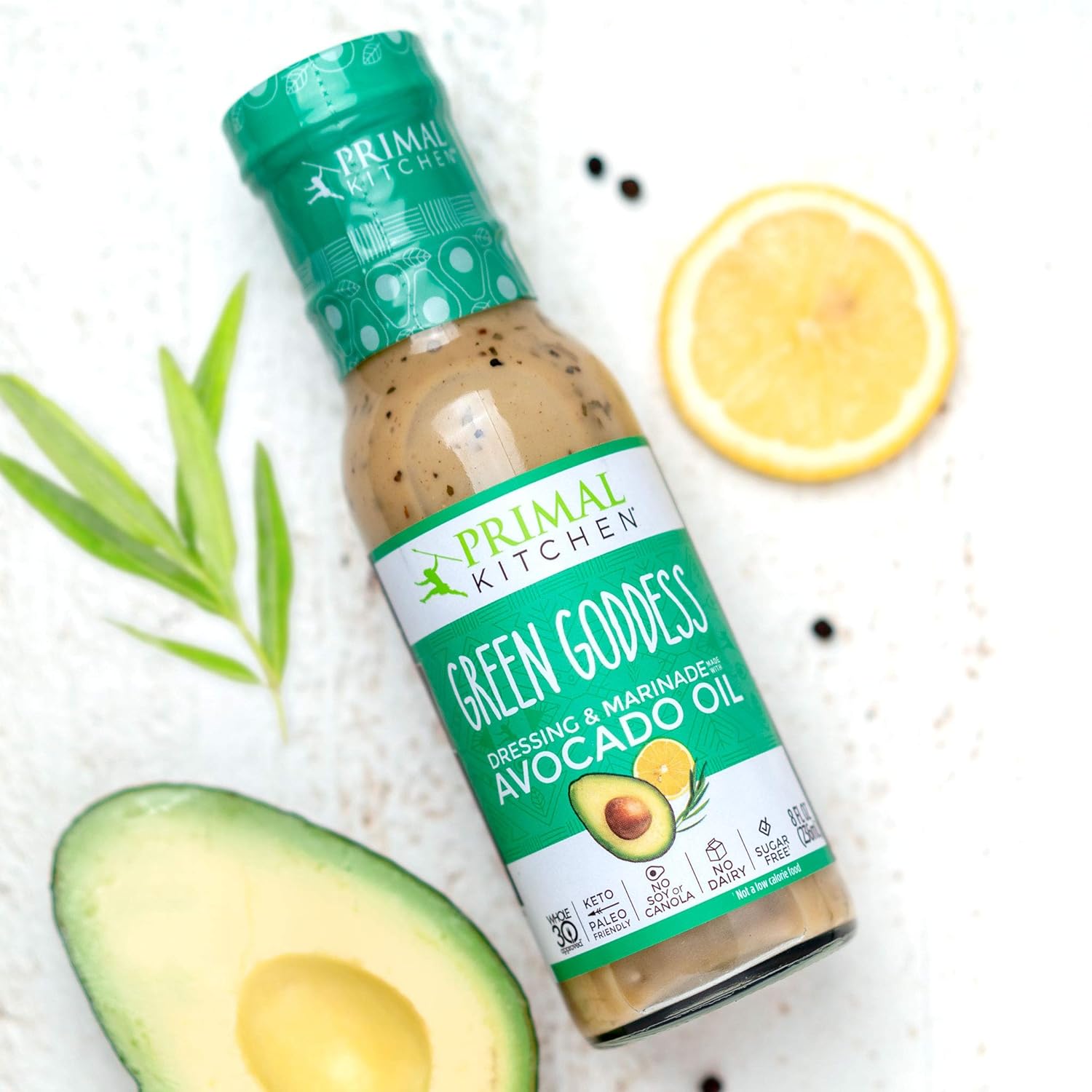 Primal Kitchen Ranch Dressing, Caesar Dressing, and Green Goddess Dressing & Marinade, Made with Avocado Oil, 8 Fluid Ounces, Variety Pack of 3