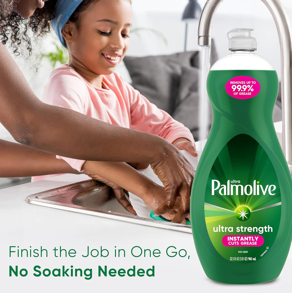 Palmolive Ultra Strength Liquid Dish Soap, Original Green, 32.5 Fluid Ounce