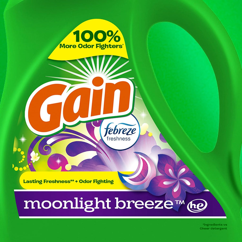 Gain Moonlight Breeze HE Deep Cleaning Concentrated Liquid Laundry Detergent, 61 Loads, 88 fl oz