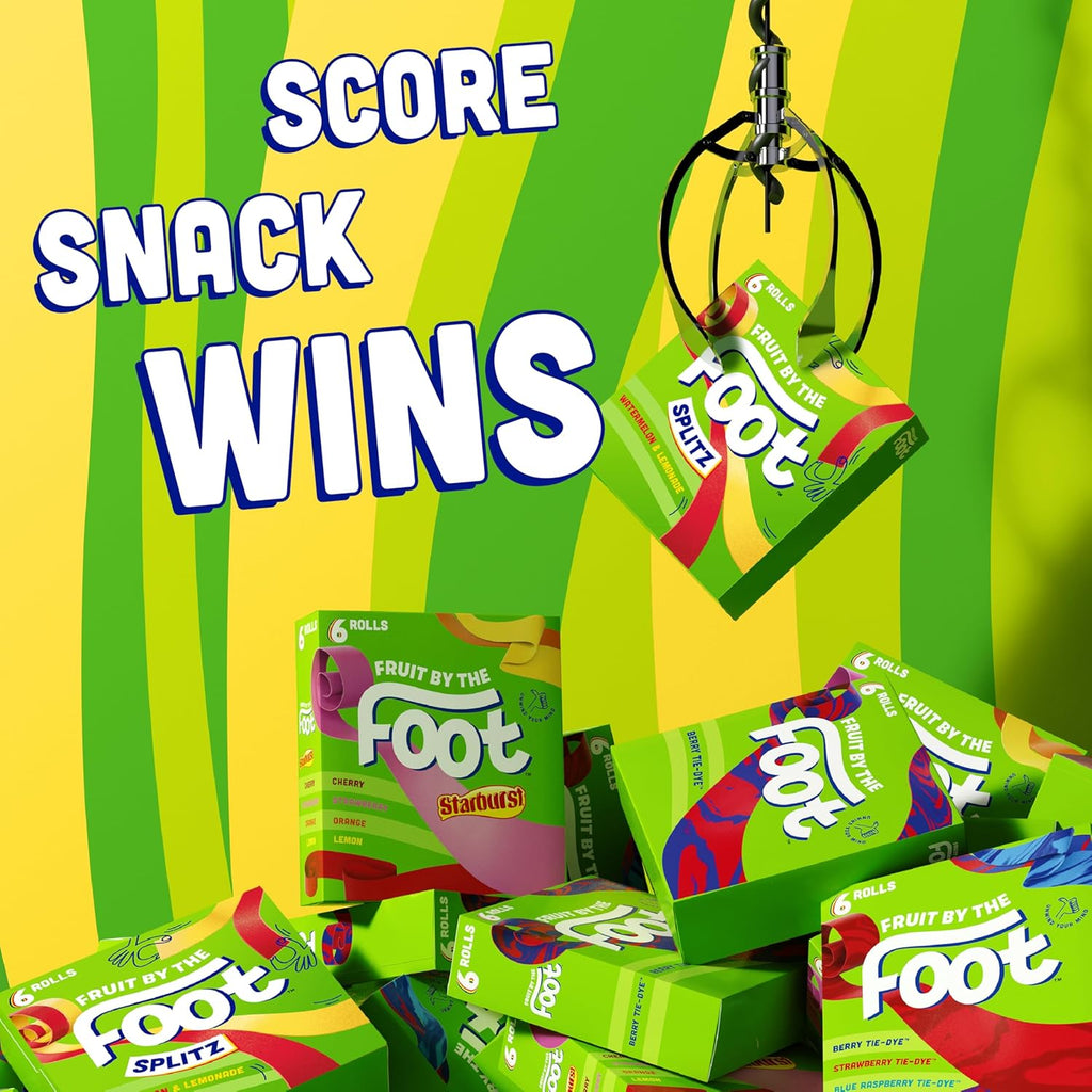 Fruit By The Foot Fruit Flavored Snacks, Valentine's Day, Berry Tie-Dye and Strawberry Tie-Dye, 18 Rolls, 13.5 oz