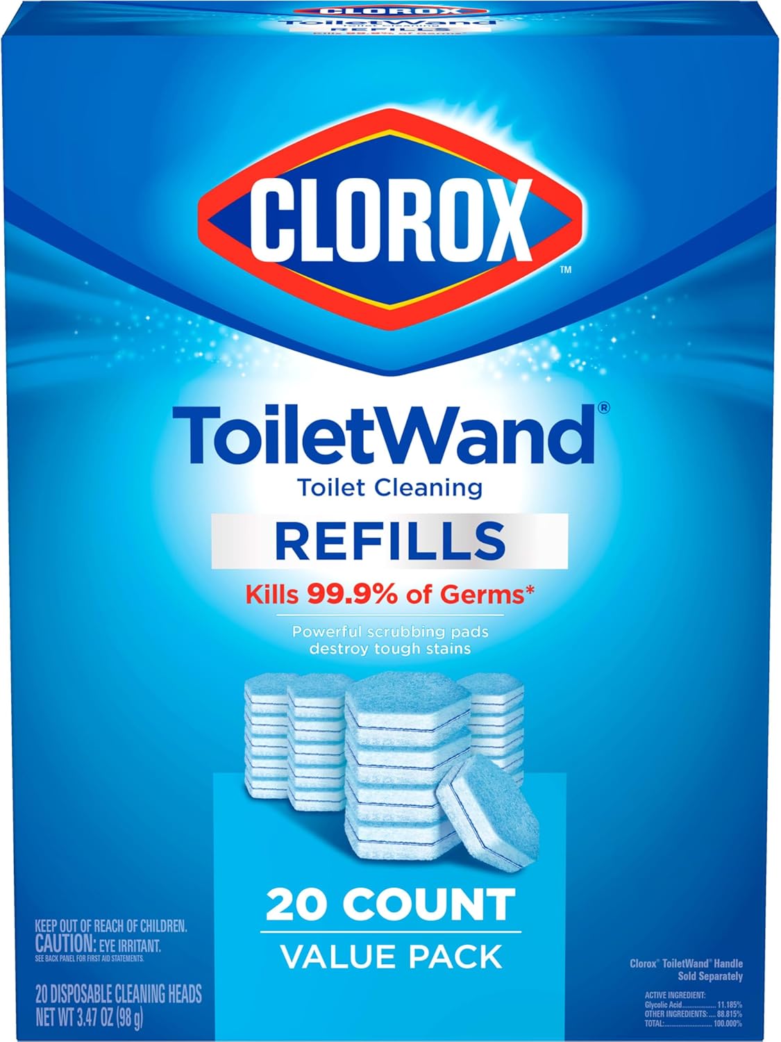 Clorox ToiletWand Toilet Cleaner Refills, Toilet brush, Original, 20 Count