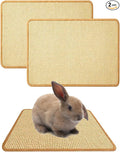 Oncpcare 2PCS Rabbit Scratch Mat Natural Bunny Scratching Pad Claws and Teeth Care Rabbit Mats for Cages Chew Toys for Bunny Pet Cage Bedding for Biting Sleeping Nesting, 16x12