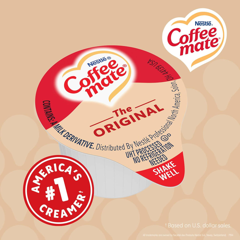 Nestle Coffee mate Coffee Creamer, Original, Liquid Creamer Singles, Non Dairy, No Refrigeration, 0.375 fl oz Tubs (Pack of 360)
