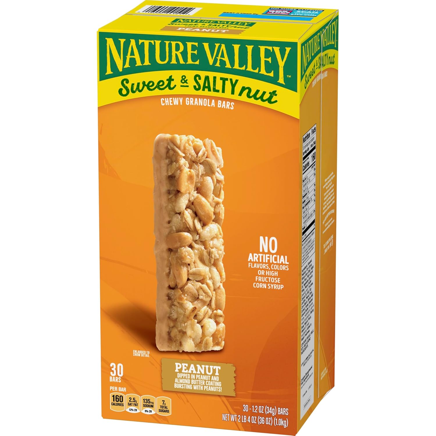 Nature Valley Sweet and Salty Granola Bars, Peanut, 30 Bars, 36 OZ
