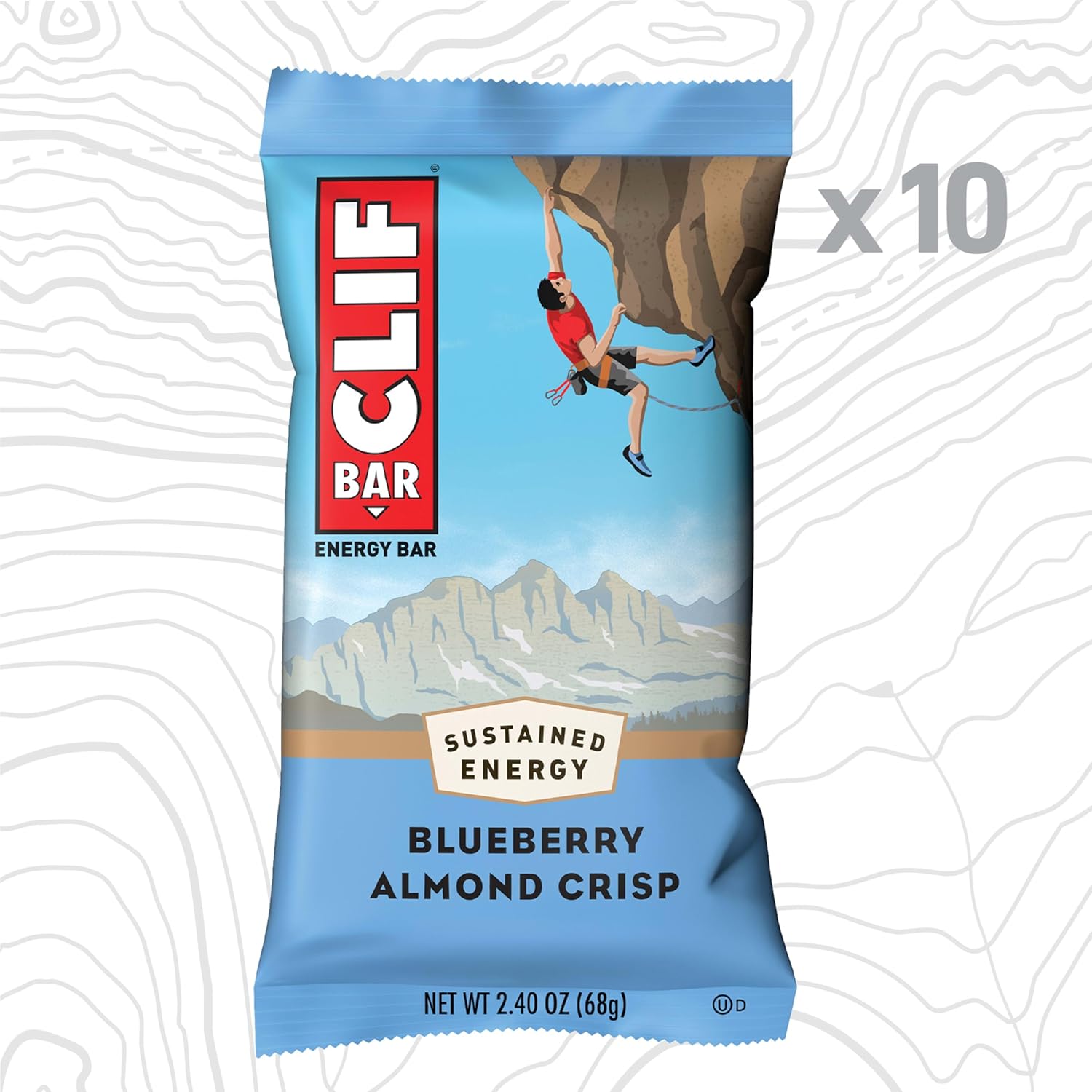 CLIF BAR - Energy Protein Bars - Blueberry Almond Crisp - Made with Organic Oats - Energy Bars - Non-GMO - (10 Pack)
