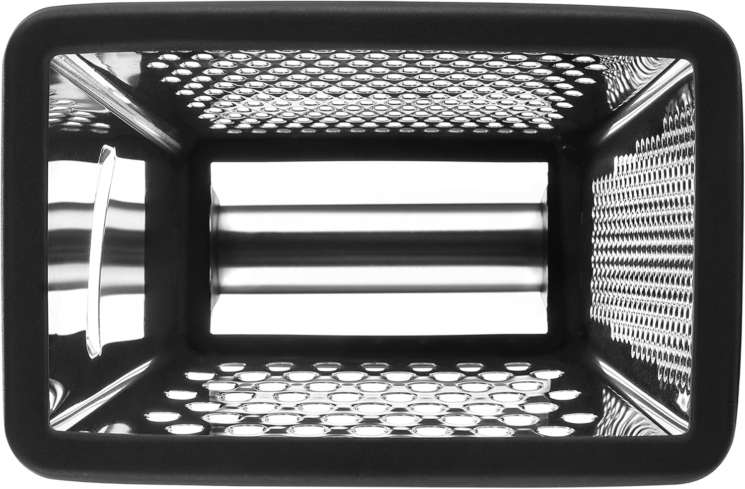 Spring Chef Professional Cheese Grater - Stainless Steel, XL Size, 4 Sides - Perfect Box Grater for Parmesan Cheese, Vegetables, Ginger - Dishwasher Safe - Black