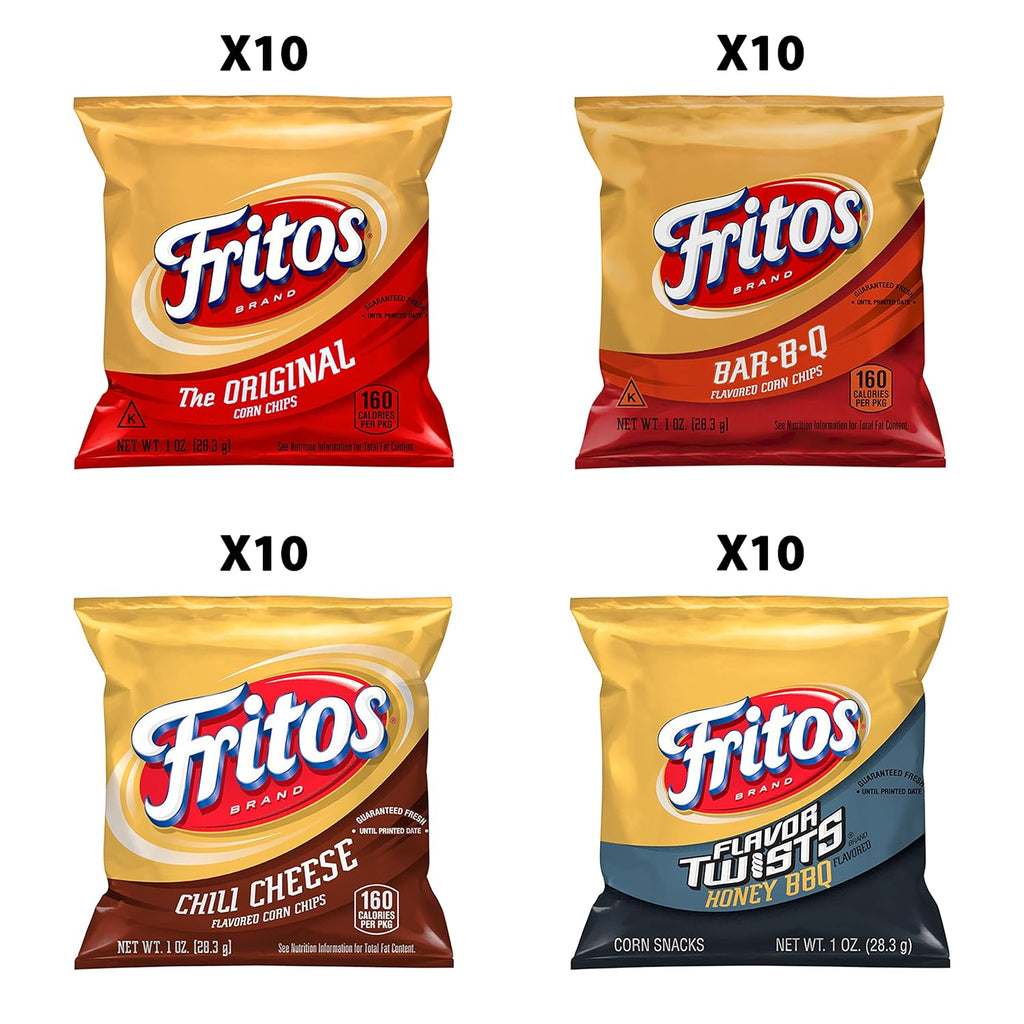 Fritos Corn Chips Variety Pack, Assortment May Vary, 1 Ounce (Pack of 40)
