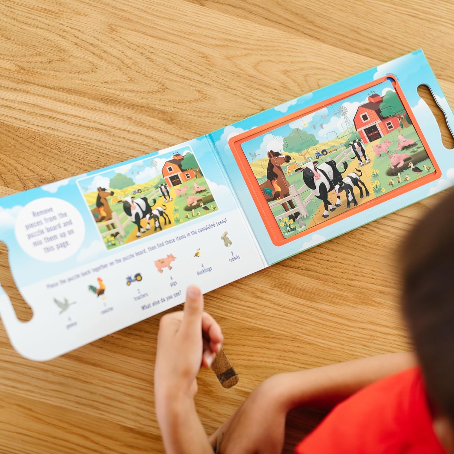 Melissa & Doug Take-Along Magnetic Jigsaw Puzzle Set – On the Farm (2 x 15 Piece) Travel Activity Toy for Preschoolers and Kids Ages 3+ - FSC Certified