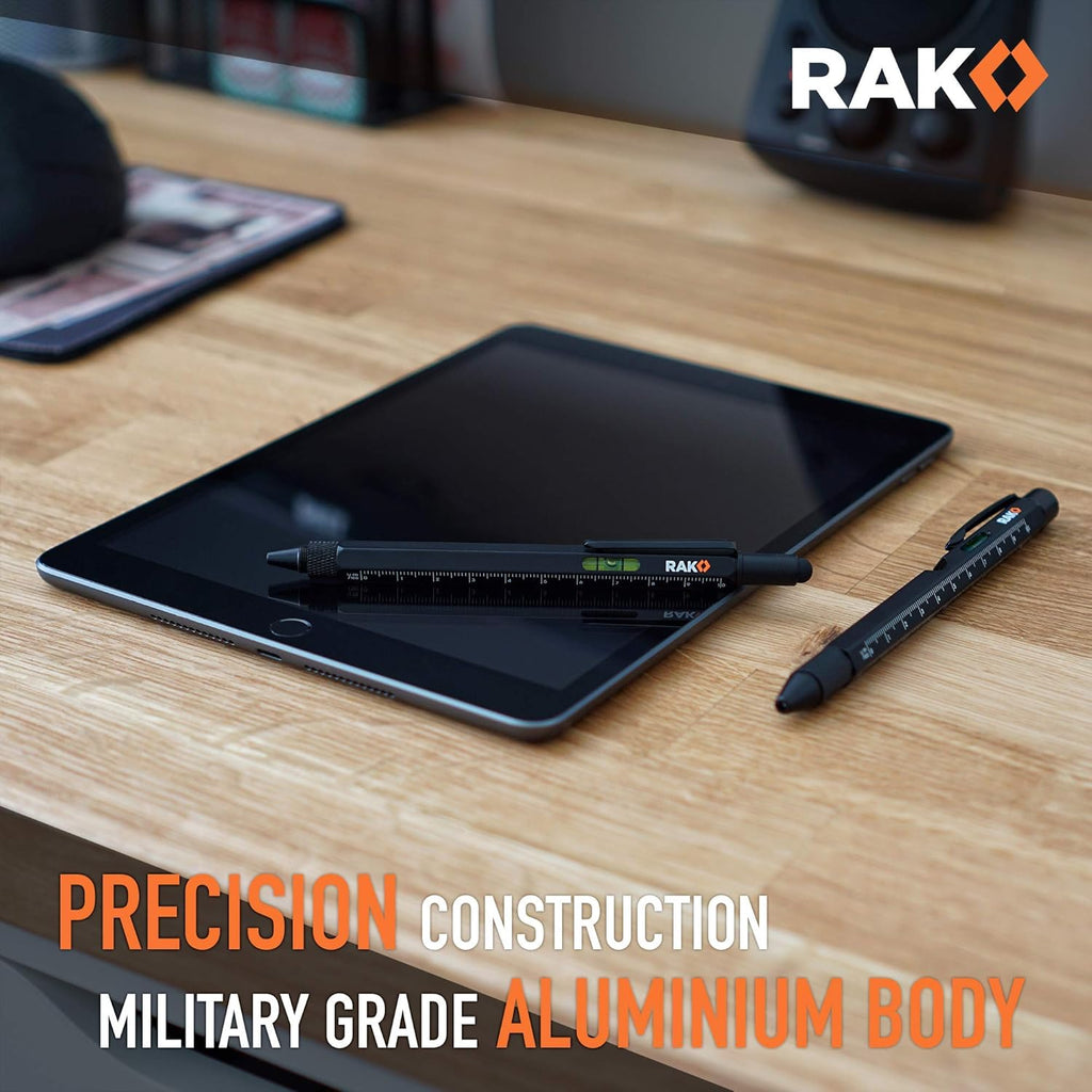 RAK Multitool Pen Gifts for Men, 2-Pack 11 in 1 Multitool Pen Set, Tech Cool Gadgets Stocking Stuffer Holiday Gifts for Dad, Husband, Grandpa, Him, EDC Tactical Pen Tool, Gift-Ready Box