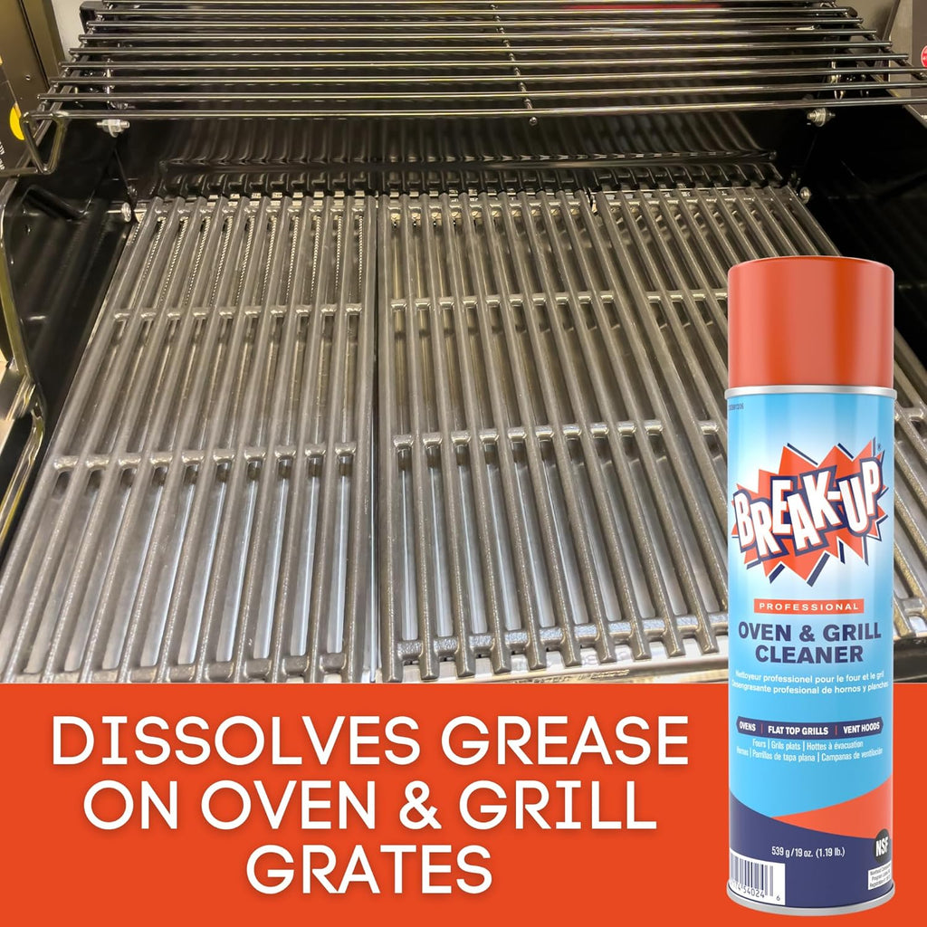 Diversey CBD991206 Break Up Professional Oven & Grill Cleaner, Heavy Duty Spray Removes Baked on Grease, Aerosol, 19-Ounce