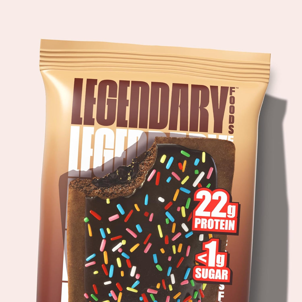 Legendary Foods 22g Protein Pastry 0g Added Sugar, Low Carb, Gluten Conscious, Keto Snack, Ideal for Glucose Management, Includes Whey Protein Isolate, 8 Pack Double Chocolate