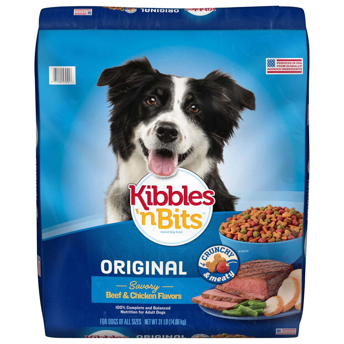 Kibbles 'n Bits Original Savory Beef & Chicken Flavor Dry Dog Food, 31 Pound Bag