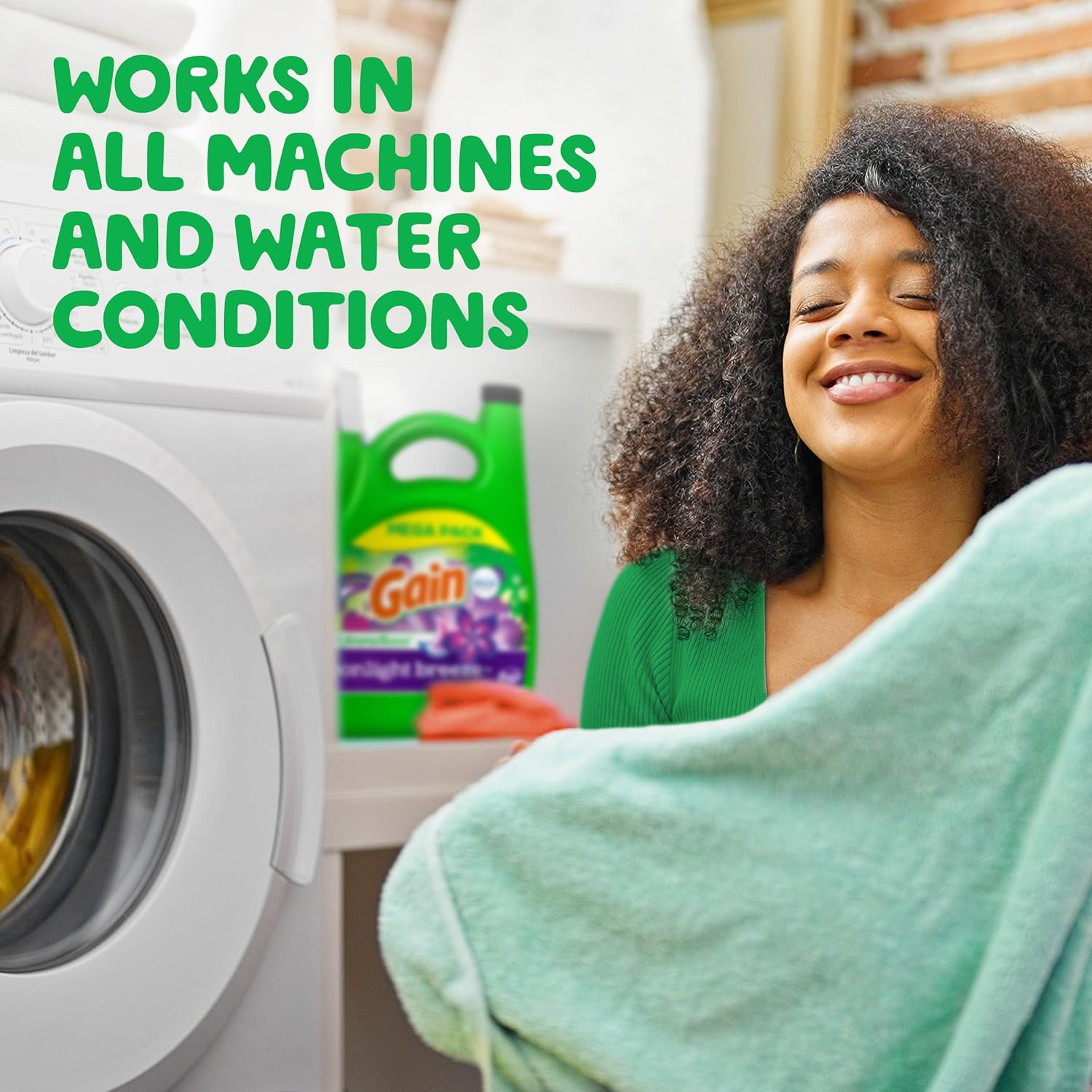 Gain Liquid Laundry Detergent, Moonlight Breeze Scent, 65 fl oz x 2, 45 x 2 loads, Freshness + Odor Fighting, High Efficiency Washing Machine Liquid Cleaning Soap