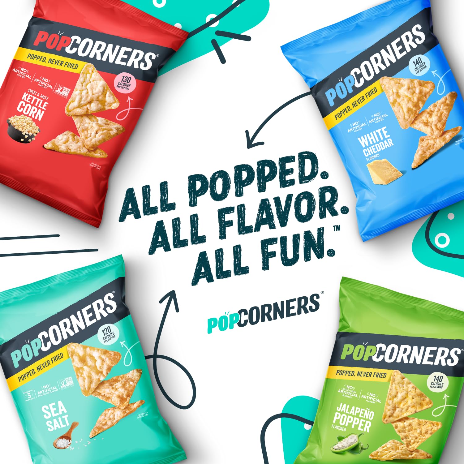 PopCorners Popped Corn Snacks, Kettle Corn, 1 Ounce (Pack of 20) (Packaging May Vary)